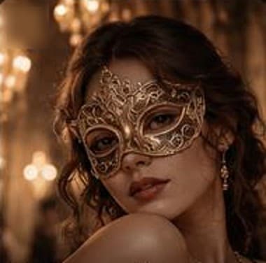 Анастасия в золотой маскарадной маске